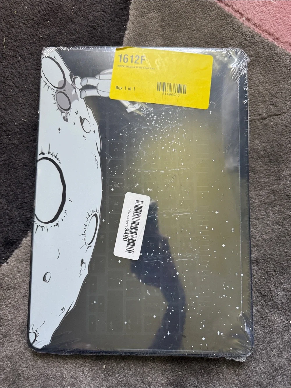 Tablet Keyboard Case with Moon Illustration - Black